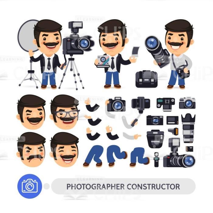 Photographer Constructor Vector Character Set-0