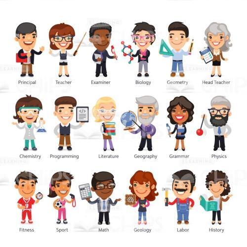 Handsome Teachers Vector Character Package-0