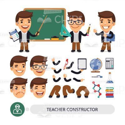 Teacher Constructor Vector Character Set-0