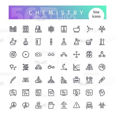 Chemistry Line Icons Set Vector Image-0