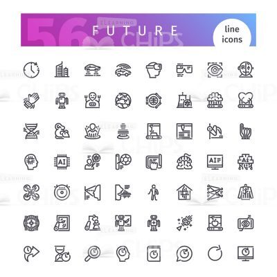 Future Line Icons Set Vector Image-0
