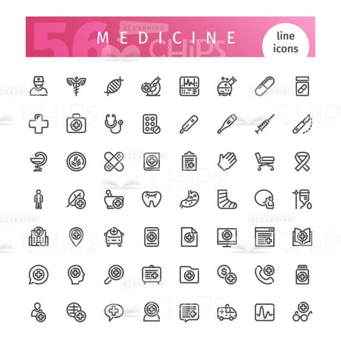 Medical Line Icons Set Vector Image-0