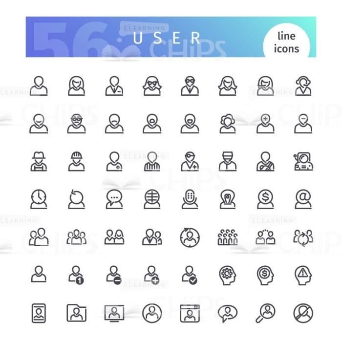 User Line Icons Set Vector Image-0