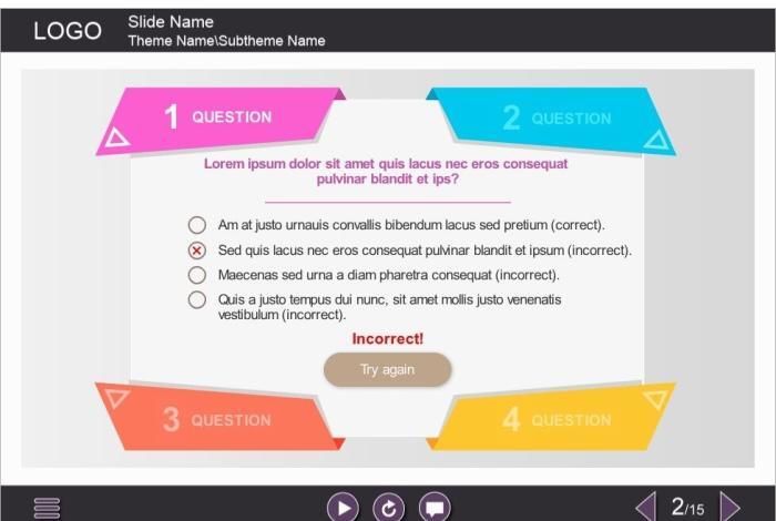 Incorrect Answer Feedback — eLearning Storyline Templates