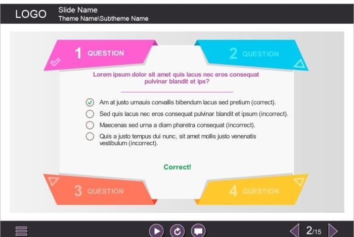 Correct Answer Feedback — eLearning Articulate Storyline Templates