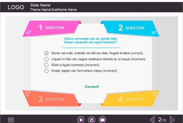 Single Choice Quiz — Articulate Storyline Template