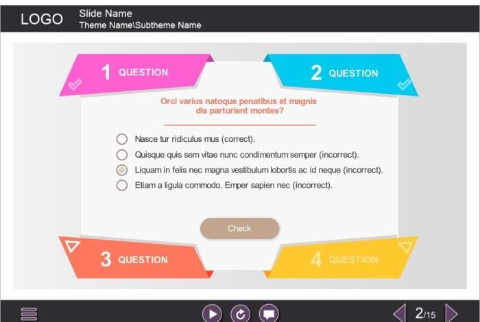 Question with Single Choice Answer Option — Download Storyline Templates
