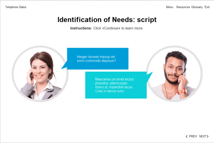 Cutout People Involved in Phone Dialogue — Download Trivantis Lectora Templates
