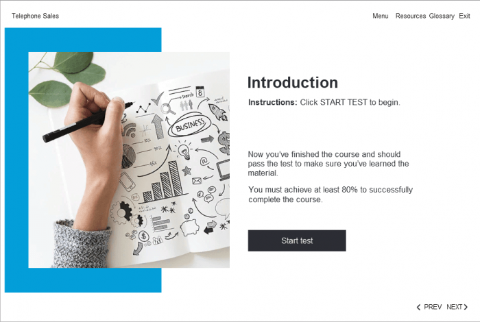 Start Checking Knowledge Slide — eLearning Lectora Publisher Templates