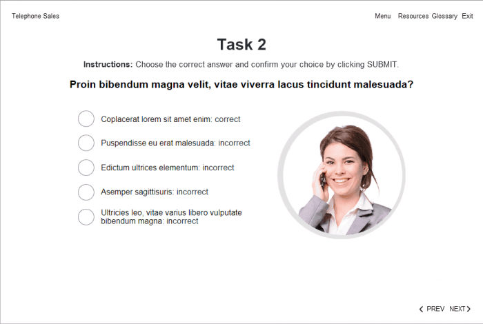 Task Slide — eLearning Lectora Publisher Templates