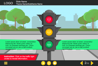 Traffic Light Buttons — eLearning Trivantis Lectora Templates