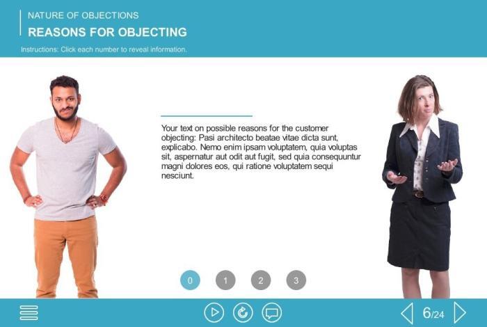 Handling Customer Objections Course Starter Template — Articulate Storyline-50654