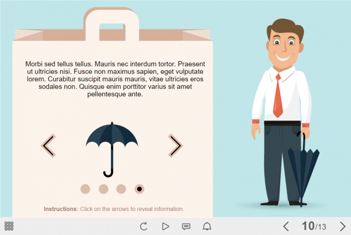 Happy Vector Man Holding Umbrella — Download Lectora Publisher Templates