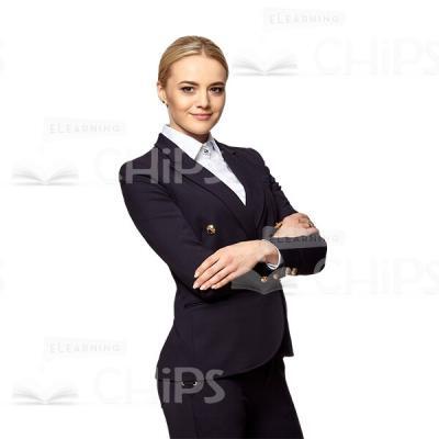 Cutout Picture of Smiling Woman Crossed Arms-0