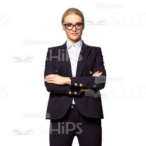 Cutout Picture of Confident Business Woman Crossed Her Arms-0