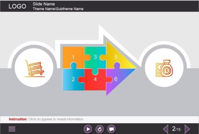 Colorful Jigsaw Arrow — Download Articulate Storyline Templates