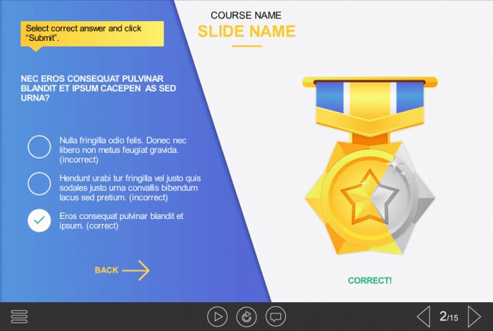Medal Quiz — Articulate Storyline Template