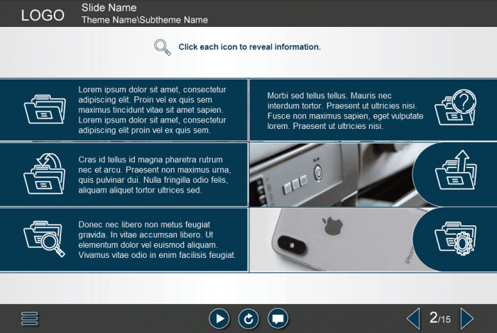 Clickable Buttons — eLearning Lectora Templates