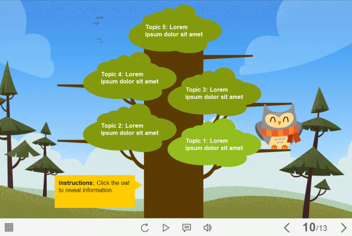 Owl on Branch— eLearning Lectora Templates