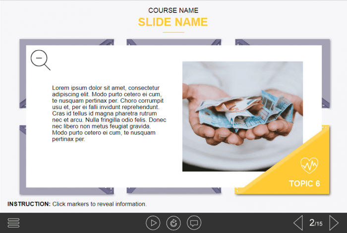 Pop-up with Learning Information — eLearning Lectora Publisher Templates
