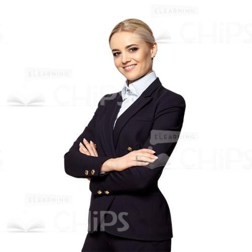 Cutout Phoot of Half-Turned Business Lady Smiles-0