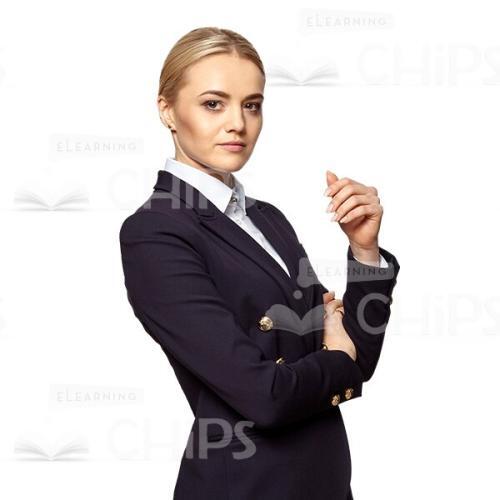 Concentrated Businesswoman Standing Half-turned Cutout Picture-0