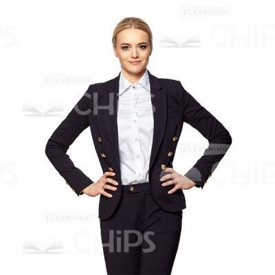 Businesswoman Holding Hands on Chest Cutout Photo-0