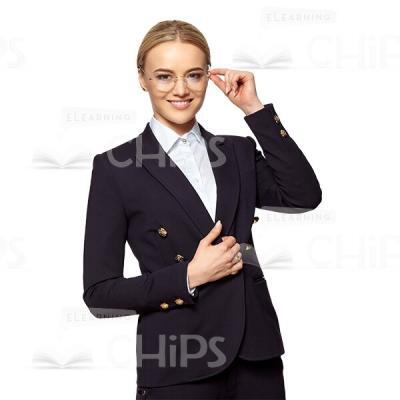 Happy Businesswoman Touching Glasses Cutout Photo-0
