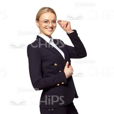 Cutout Image of Smiling Businesswoman Wearing Glasses-0