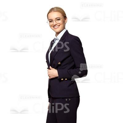 Cutout Image of Half-turned Businesslady Smiles at Camera-0