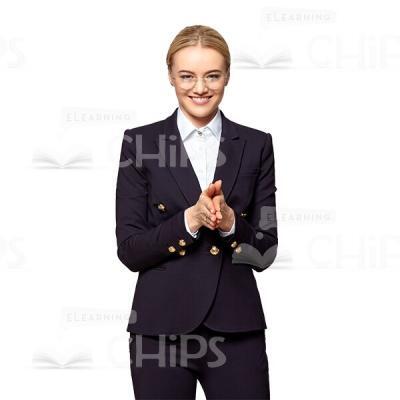 Smiling Businesswoman Clapping Hands Cutout Image-0
