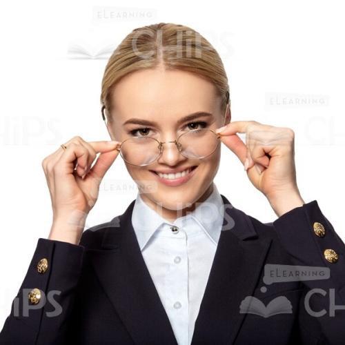Cute Businesswoman Wearing Glasses Cutout Image-0