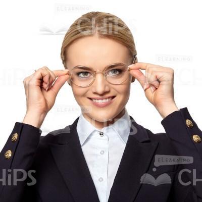 Smiling Businesswoman Wearing Glasses Cutout Portrait-0