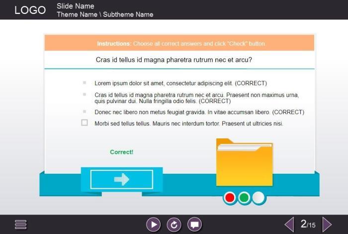 Multiple Choice Test — eLearning Lectora Inspire Templates