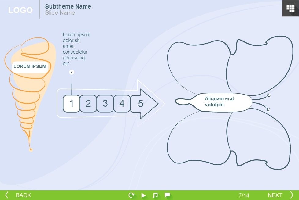 Five Buttons — Lectora Publisher Templates Five Buttons — Lectora Publisher Templates