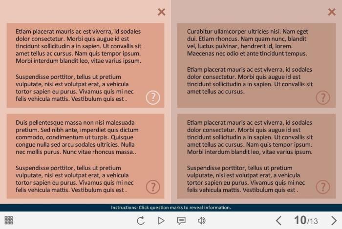 Four Text Blocks — eLearning Storyline Templates