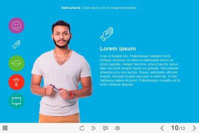 Cutout Man over Blue Background — Lectora Publisher Template