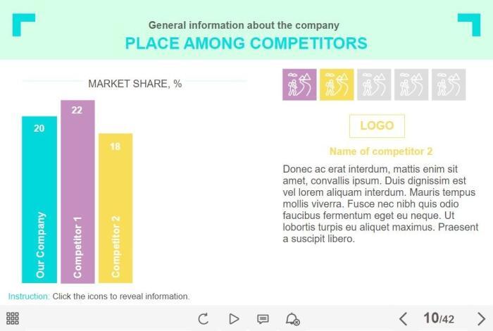 Five Button Infographics — Lectora Template-52501