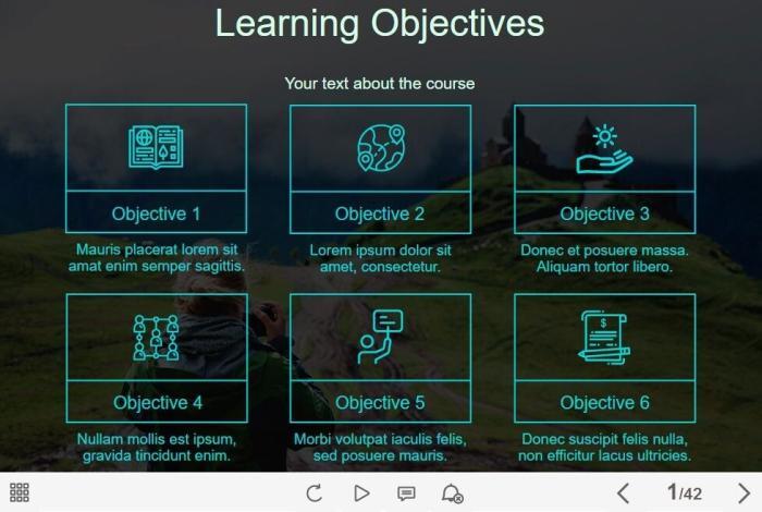 Course Objectives — Lectora Inspire Template