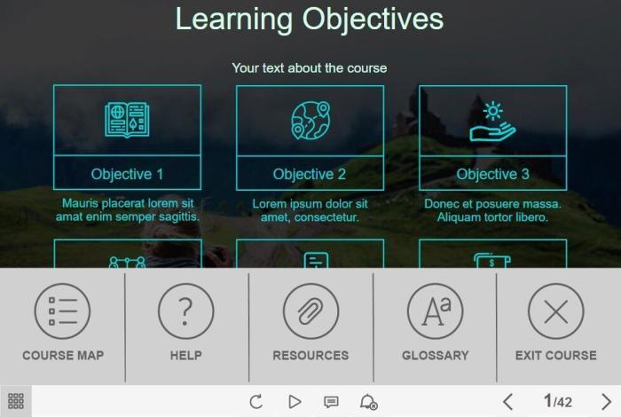 Course Menu — Download Lectora Templates