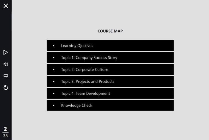 Course Menu Slide — eLearning Trivantis Lectora Templates