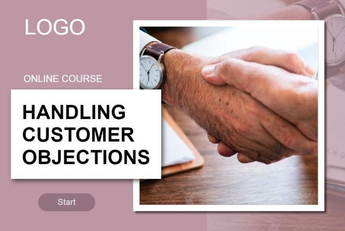 Handling Customer Objections Course Starter Template — Trivantis Lectora-52693