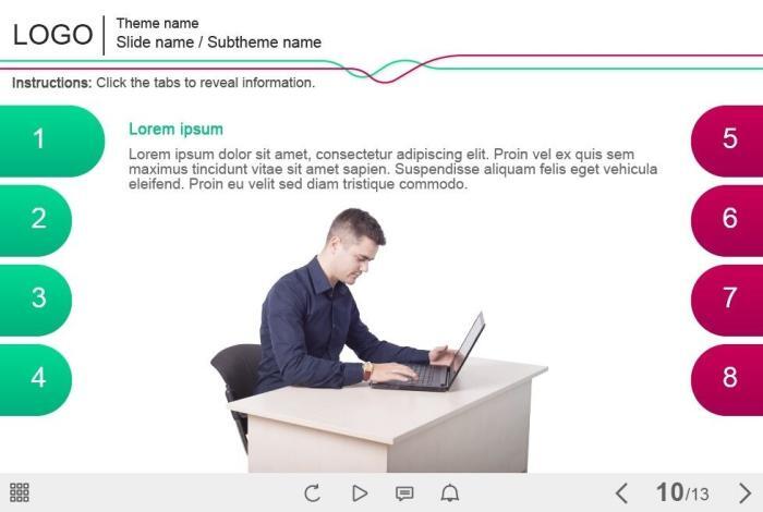 Eight Tabs — eLearning Captivate Template