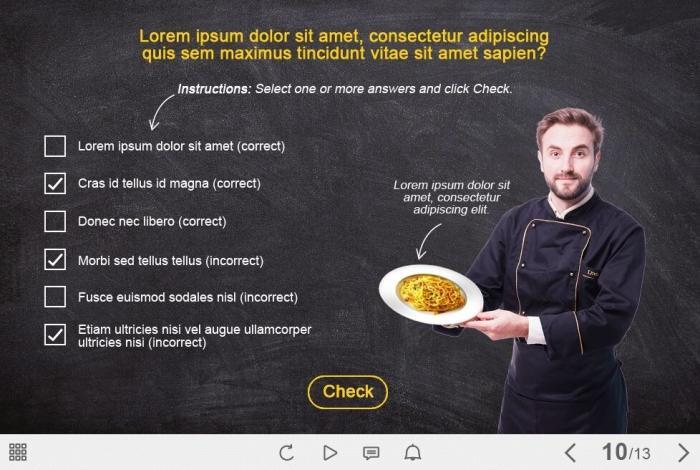 Stylish Chef Quiz — eLearning Captivate Template