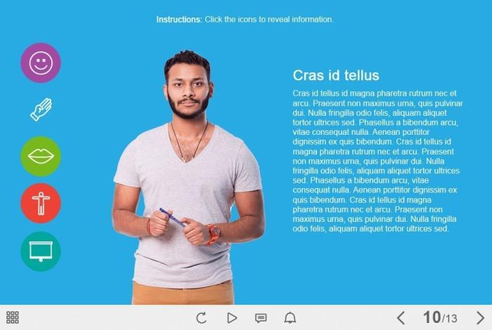 Cutout Man over Blue Background — Adobe Captivate Template