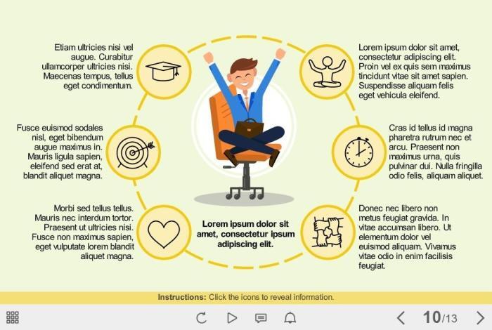 Happy Vector Character Sitting on Armchair — eLearning Storyline Templates