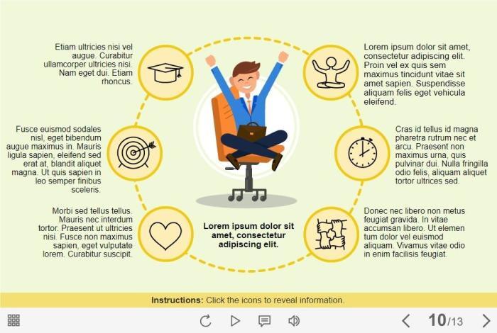 Happy Vector Character Sitting on Armchair — eLearning Trivantis Lectora Templates