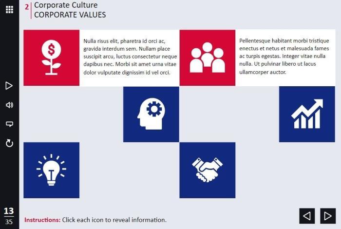 Red Visited Buttons — eLearning Trivantis Lectora Templates