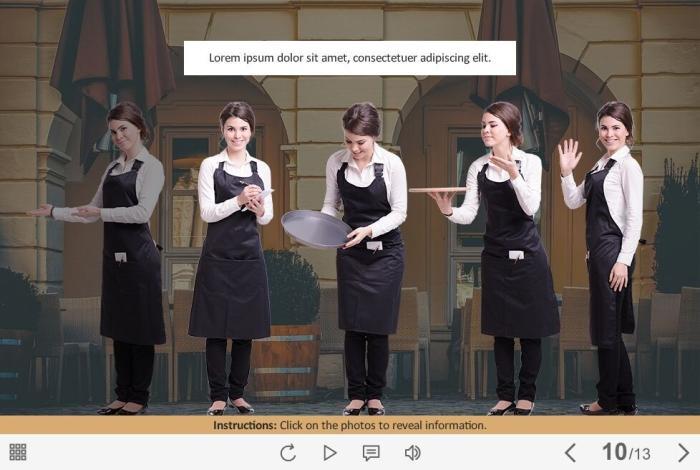 Cutout Waitress — Articulate Storyline Template
