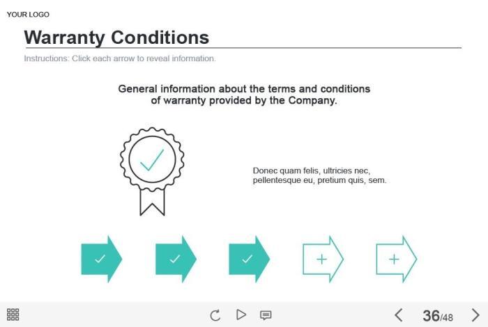 Warranty Conditions in Tabs — Captivate Template-53580